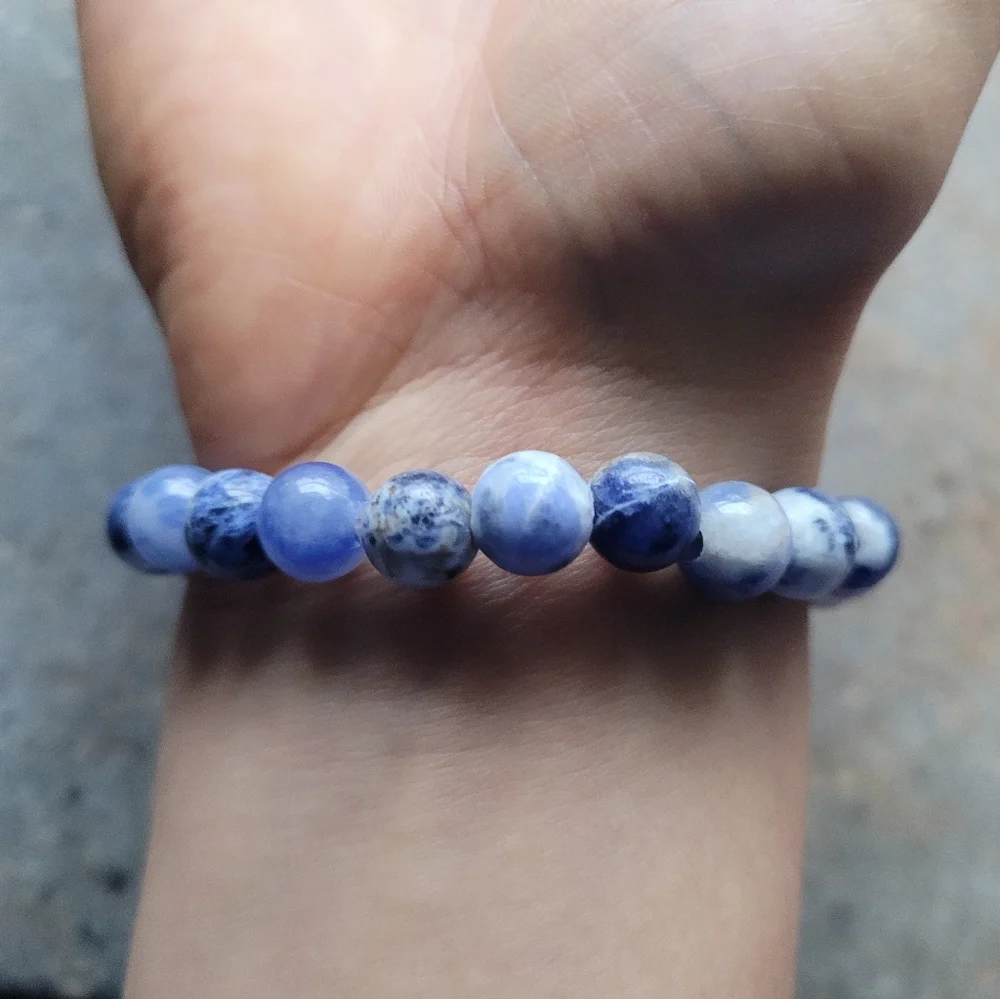 Spot Jasper Sodalite Gemstone Bead Handmade Bracelet